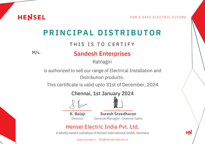 Sandesh Enterprises Certification
